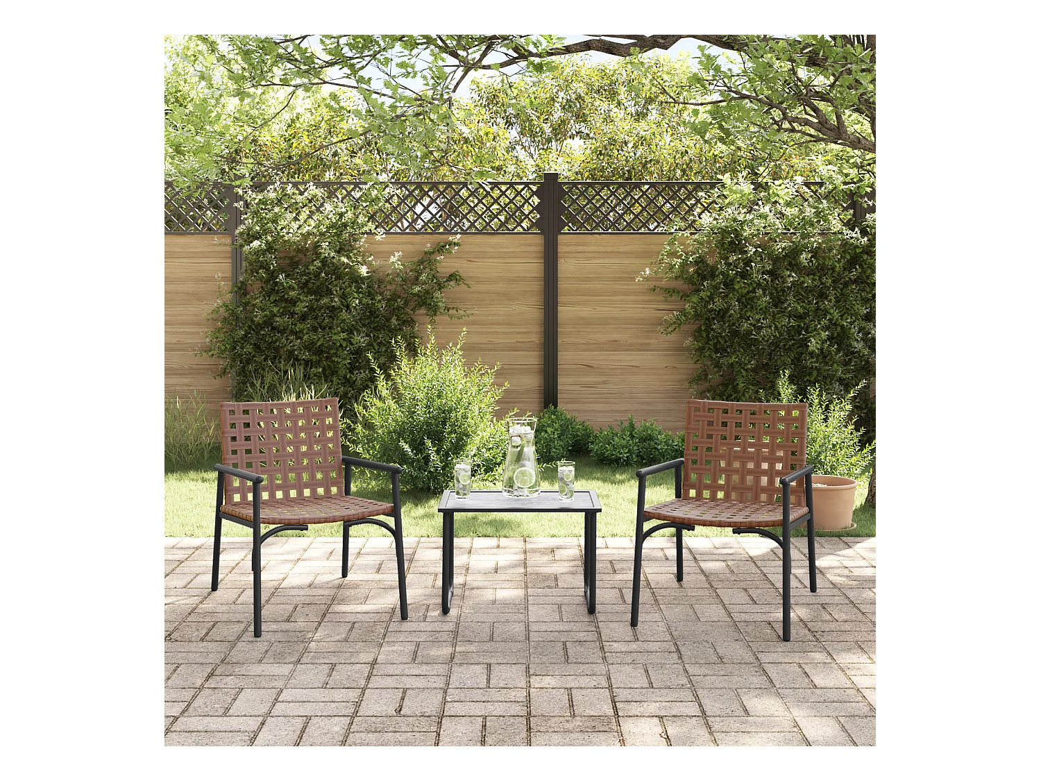 Tuinstoelen 2 stuks Zwart 79x56x73,5 cm Polypropyleen Rotan