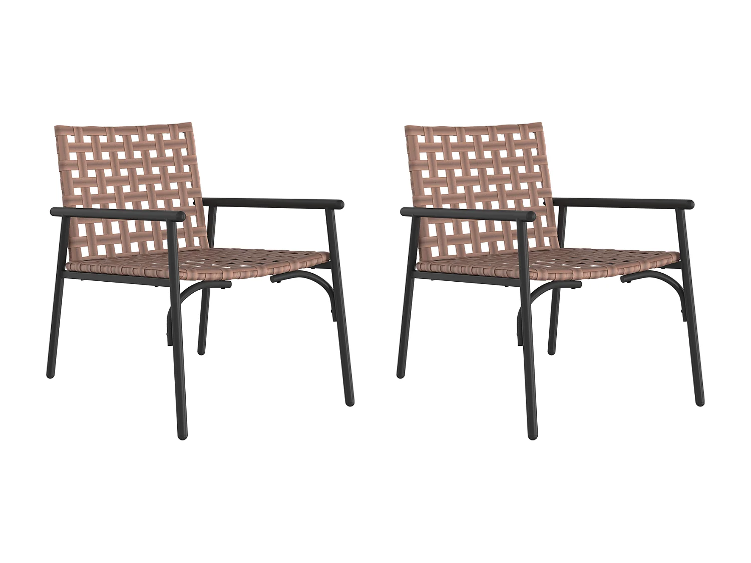 Chaises de jardin 2 pcs Noires 79x56x73,5 cm Rattan en polypropylène