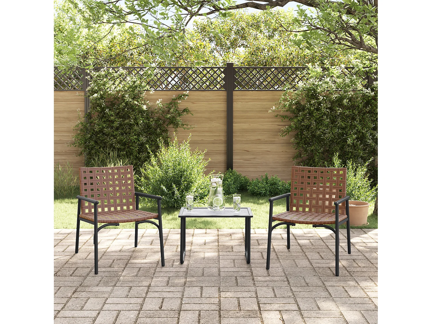 Chaises de jardin 2 pcs Noires 79x56x73,5 cm Rattan en polypropylène