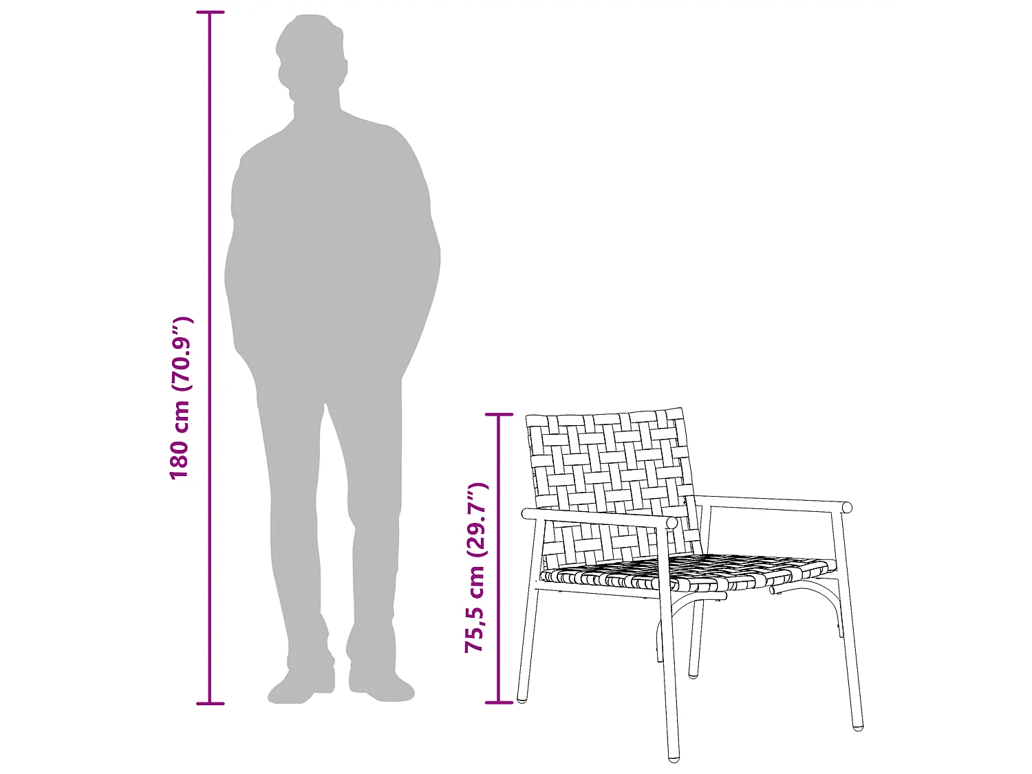 Sillas de jardín 2 piezas Negro 79x56x73,5 cm Ratán polipropileno