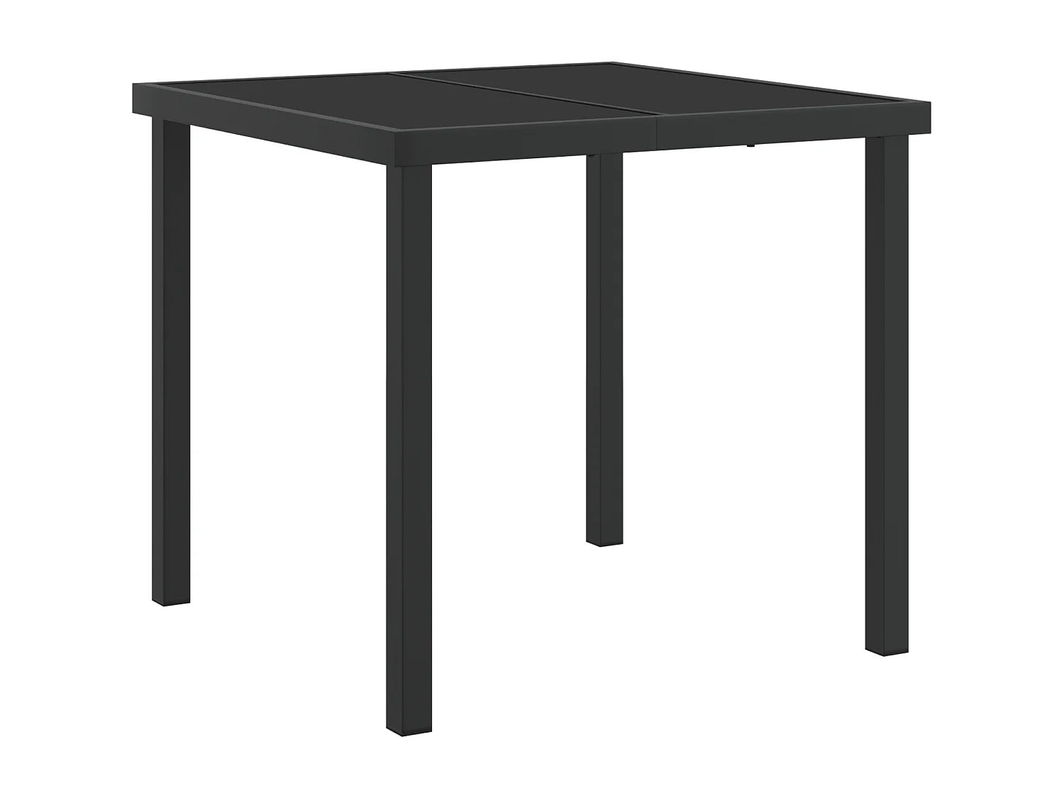 Set de 3 chaises de jardin Noir Poly Rattan