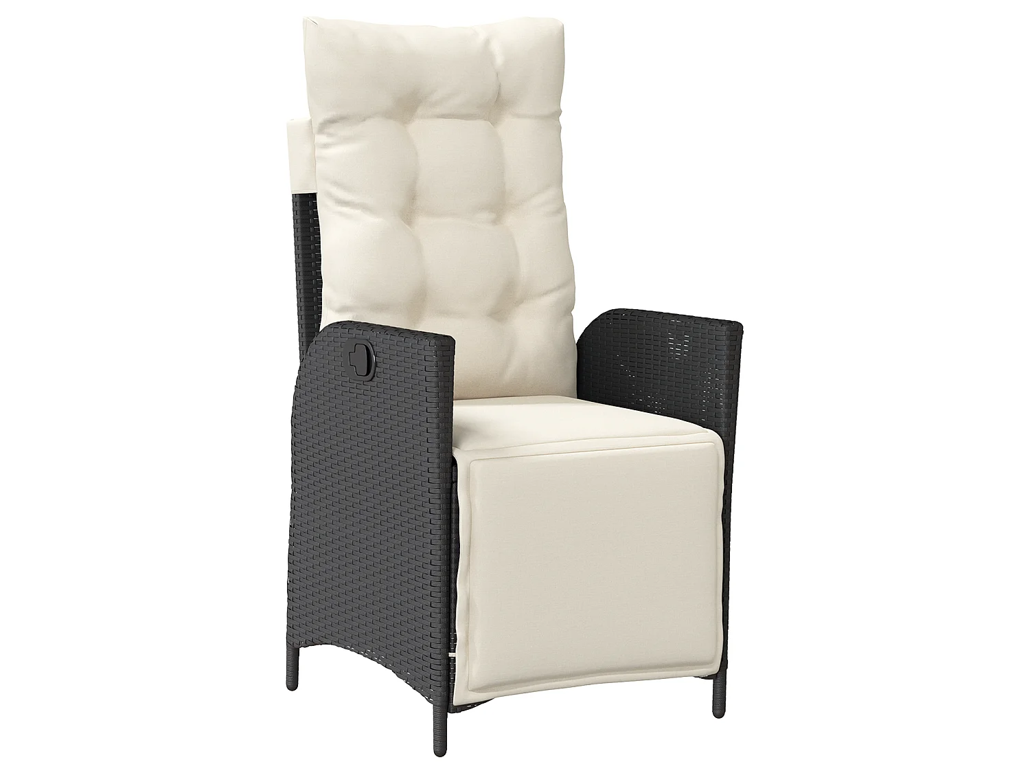 Set de 3 chaises de jardin Noir Poly Rattan