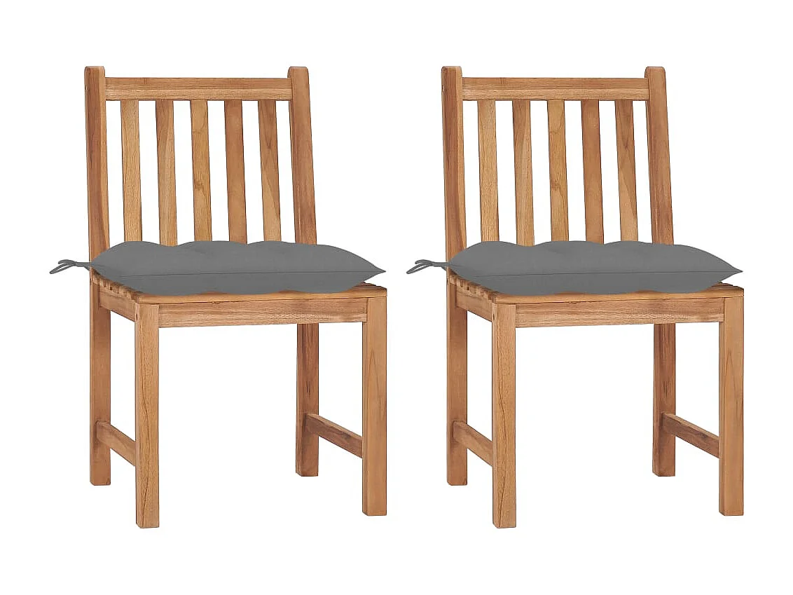 Tuinstoelen set van 2 met kussens Massief teakhout