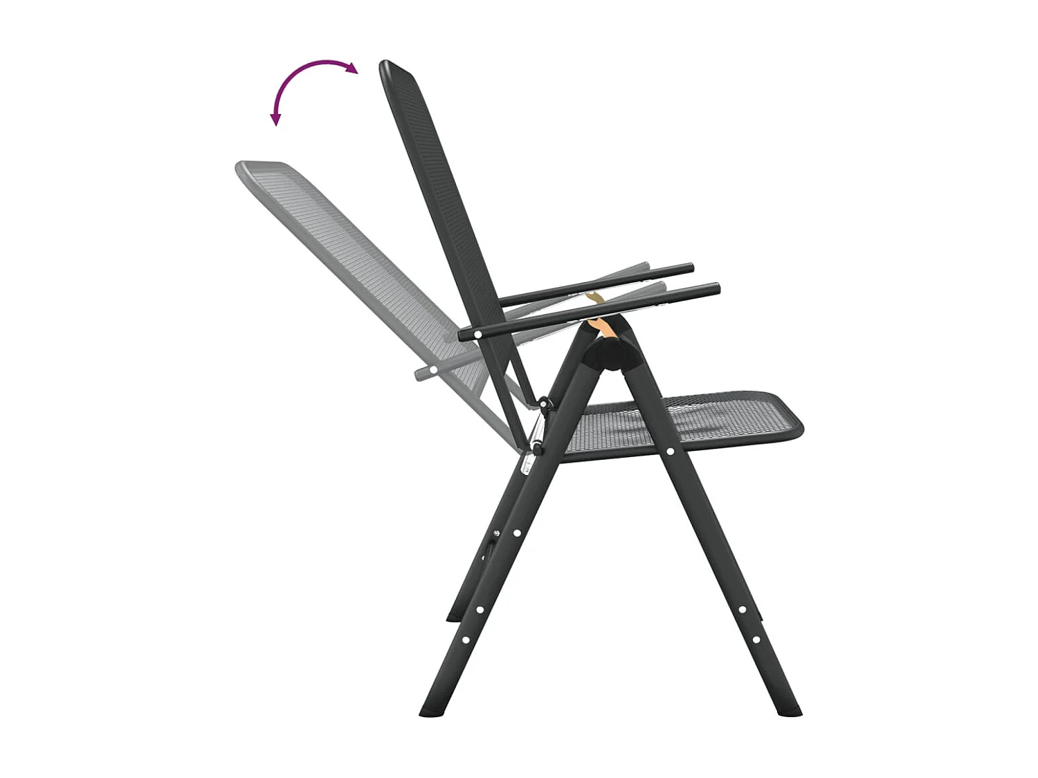 Chaises pliables jardin lot de 2 Maille métallique Anthracite