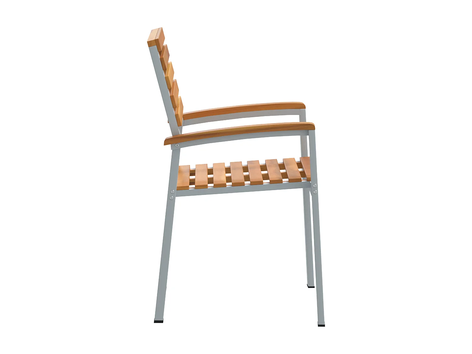 Chaises de jardin empilables 8 pcs en bois d'acacia et métal