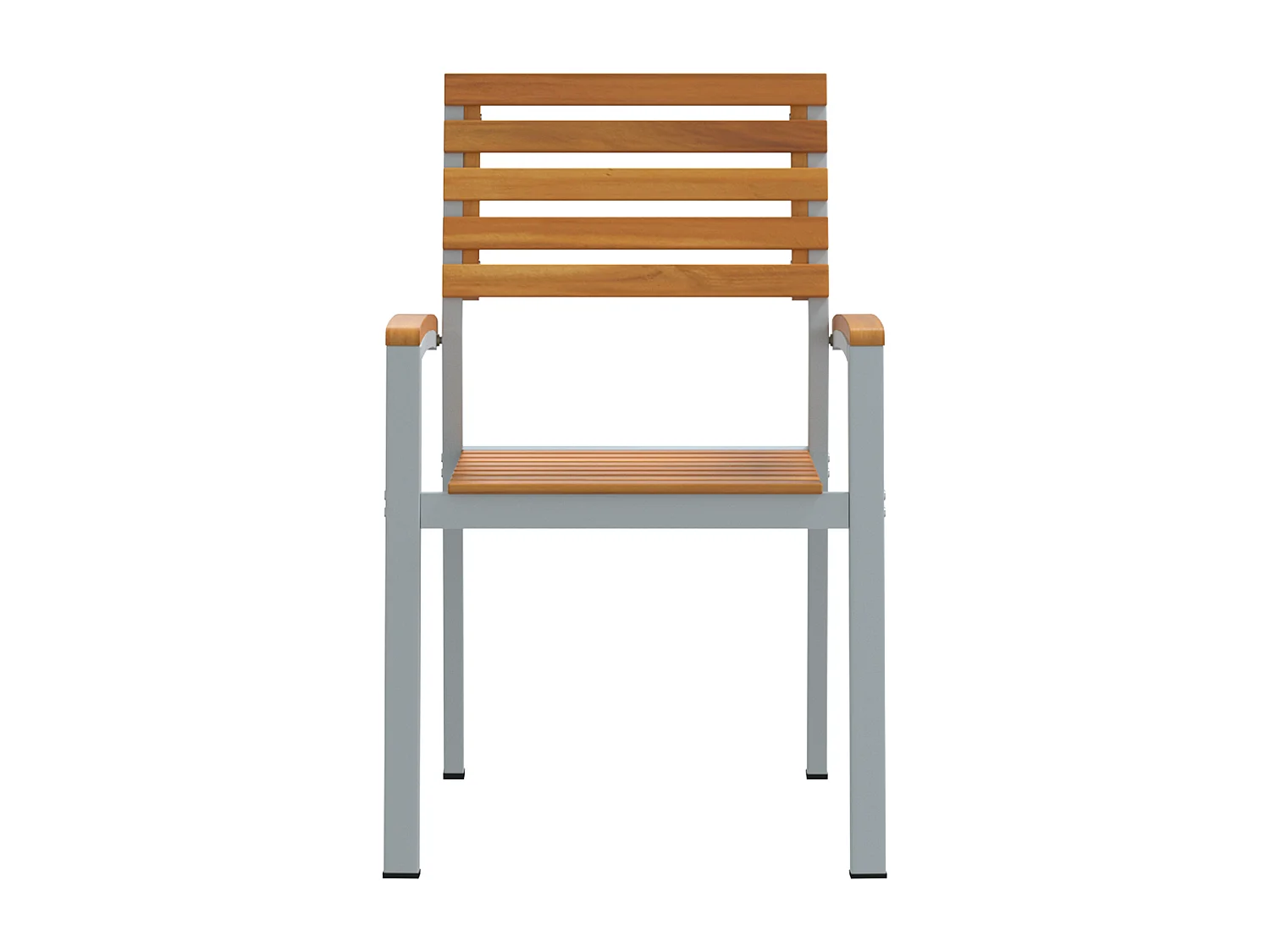 Chaises de jardin empilables 8 pcs en bois d'acacia et métal