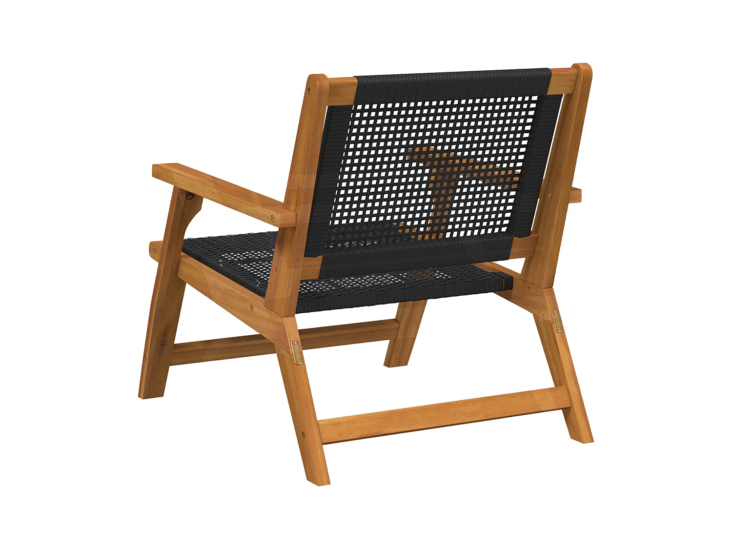 Chaises de jardin 2 pcs noires 76x67x73.5 cm en bois massif d'acacia