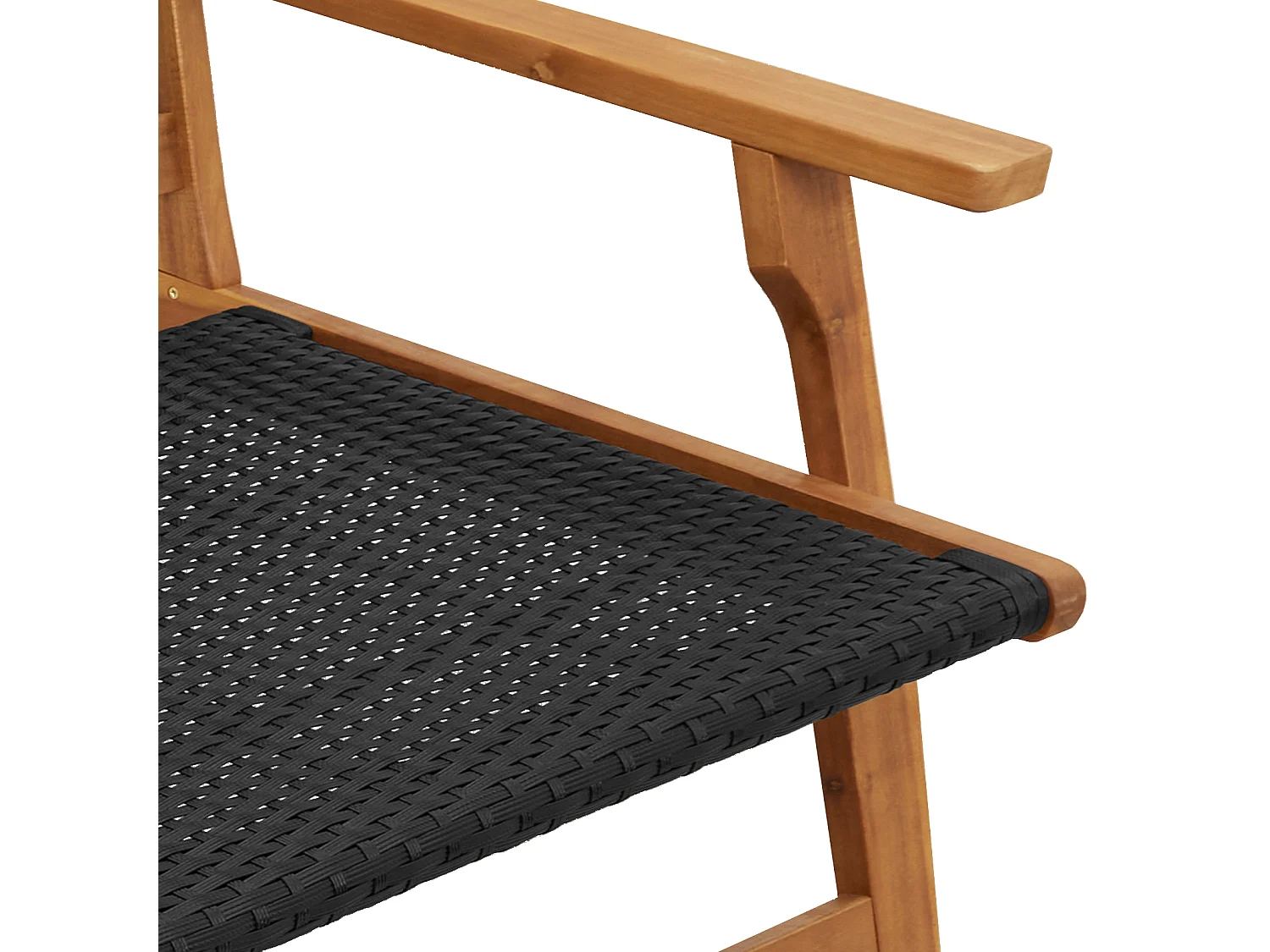 Chaises de jardin 2 pcs noires 76x67x73.5 cm en bois massif d'acacia