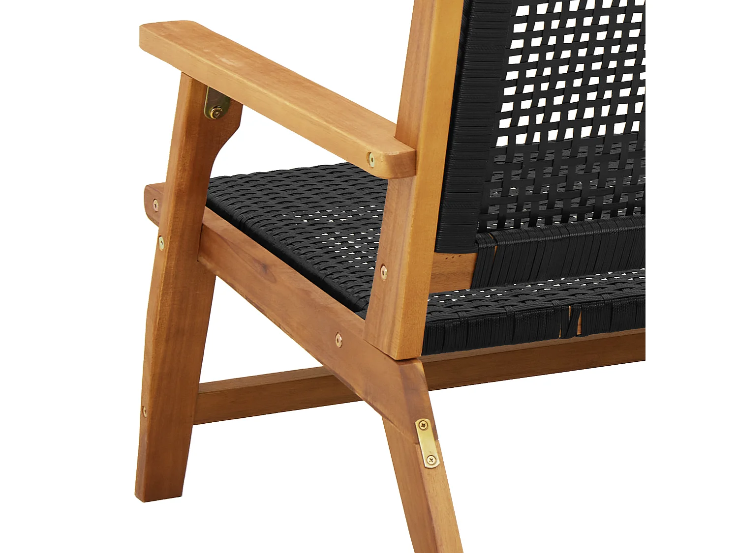 Sillas de jardín 2 piezas negras 76x67x73,5 cm de madera maciza de acacia