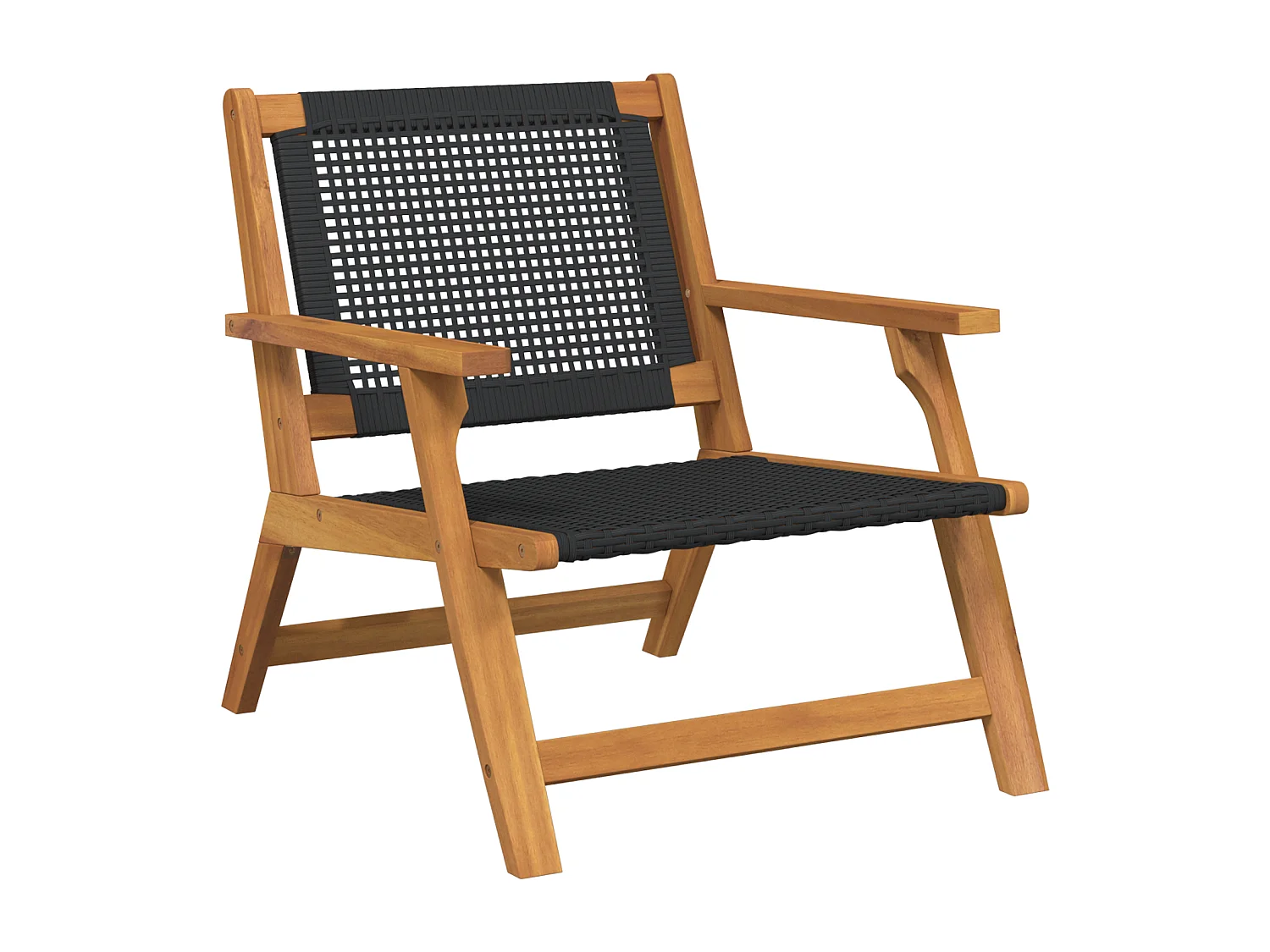 Sillas de jardín 2 piezas negras 76x67x73,5 cm de madera maciza de acacia