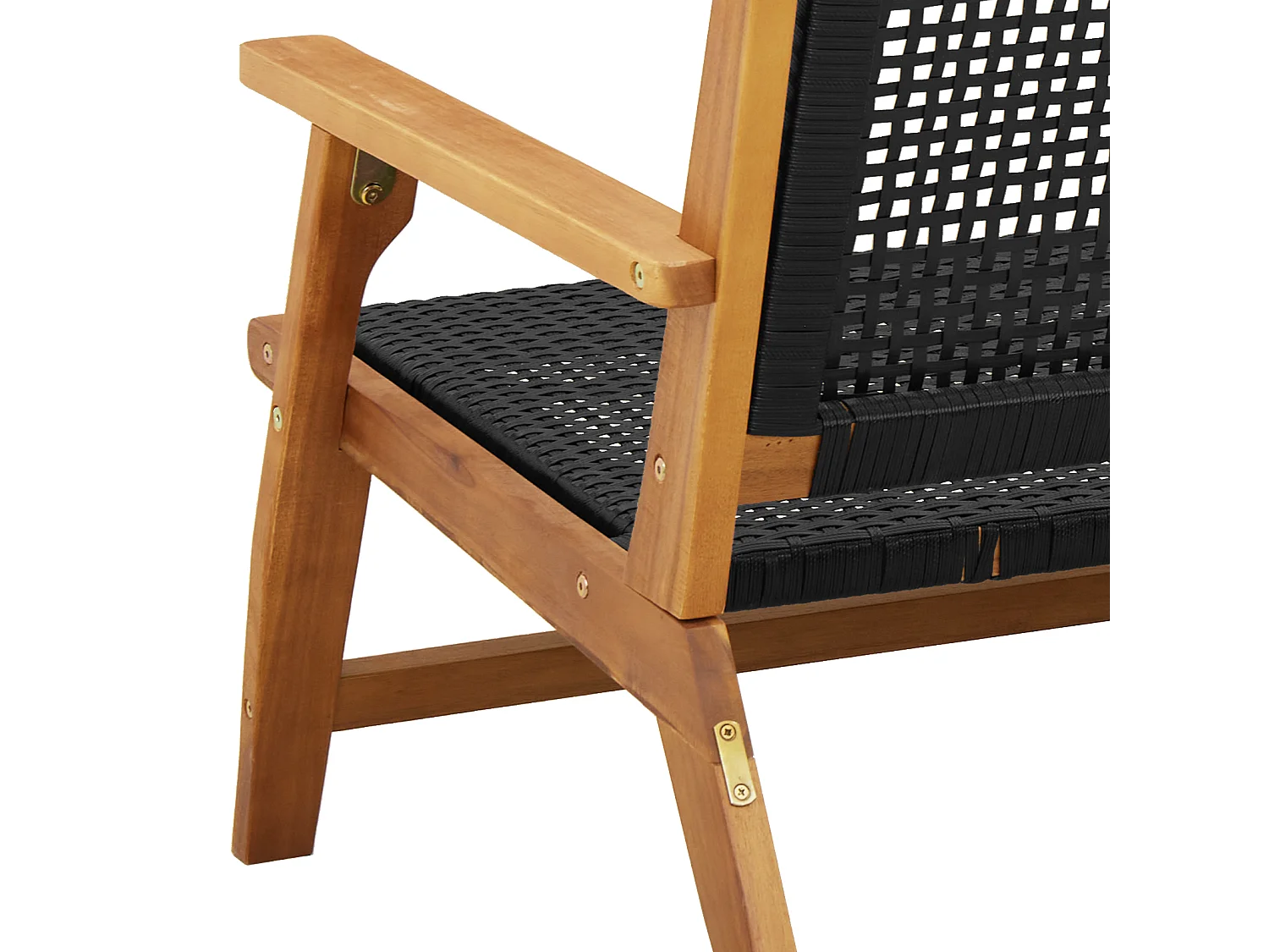 Sillas de jardín 2 piezas negras 76x67x73,5 cm de madera maciza de acacia