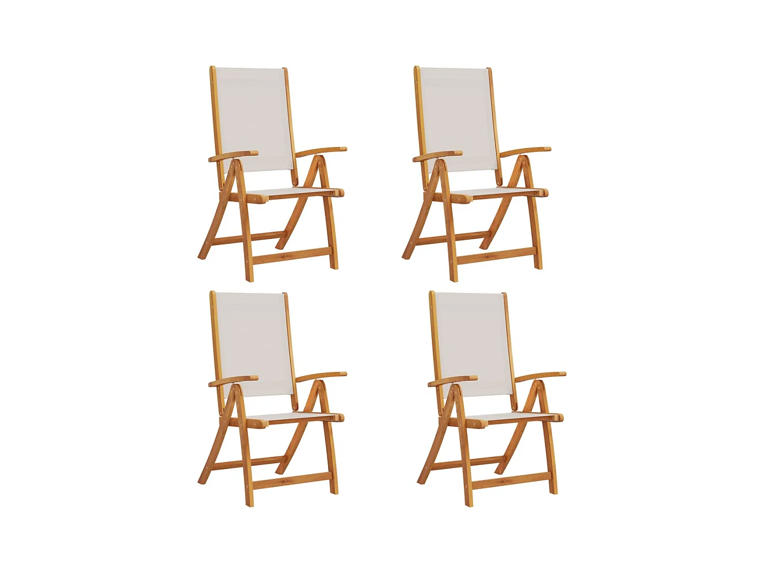 Opvouwbare tuinstoelen set van 4 acaciahout en textiel