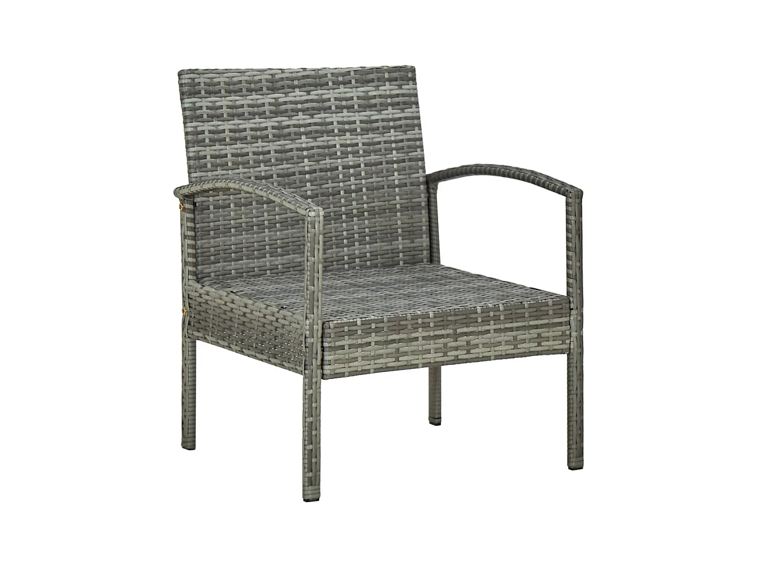 Silla de jardín con cojín de resina tejida gris