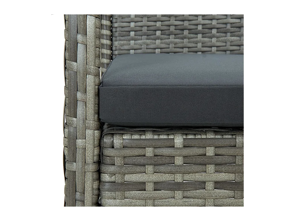 Silla de jardín con cojín de resina tejida gris