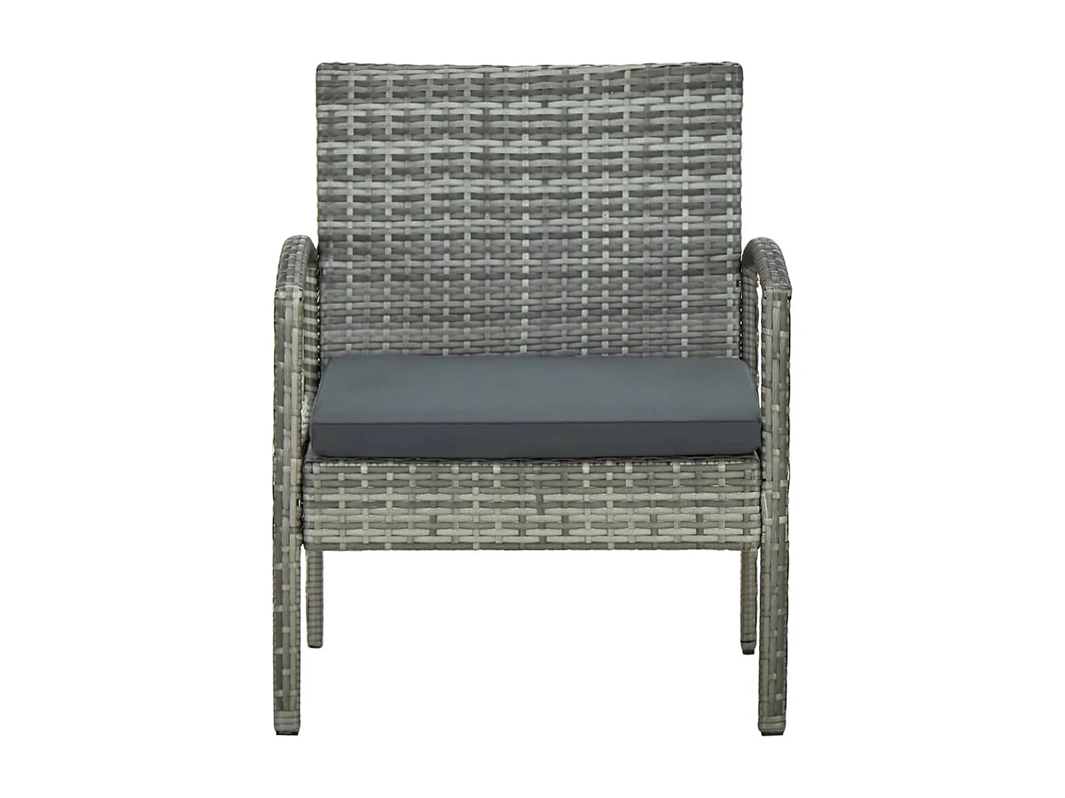 Chaise de jardin avec coussin Résine tressée Gris