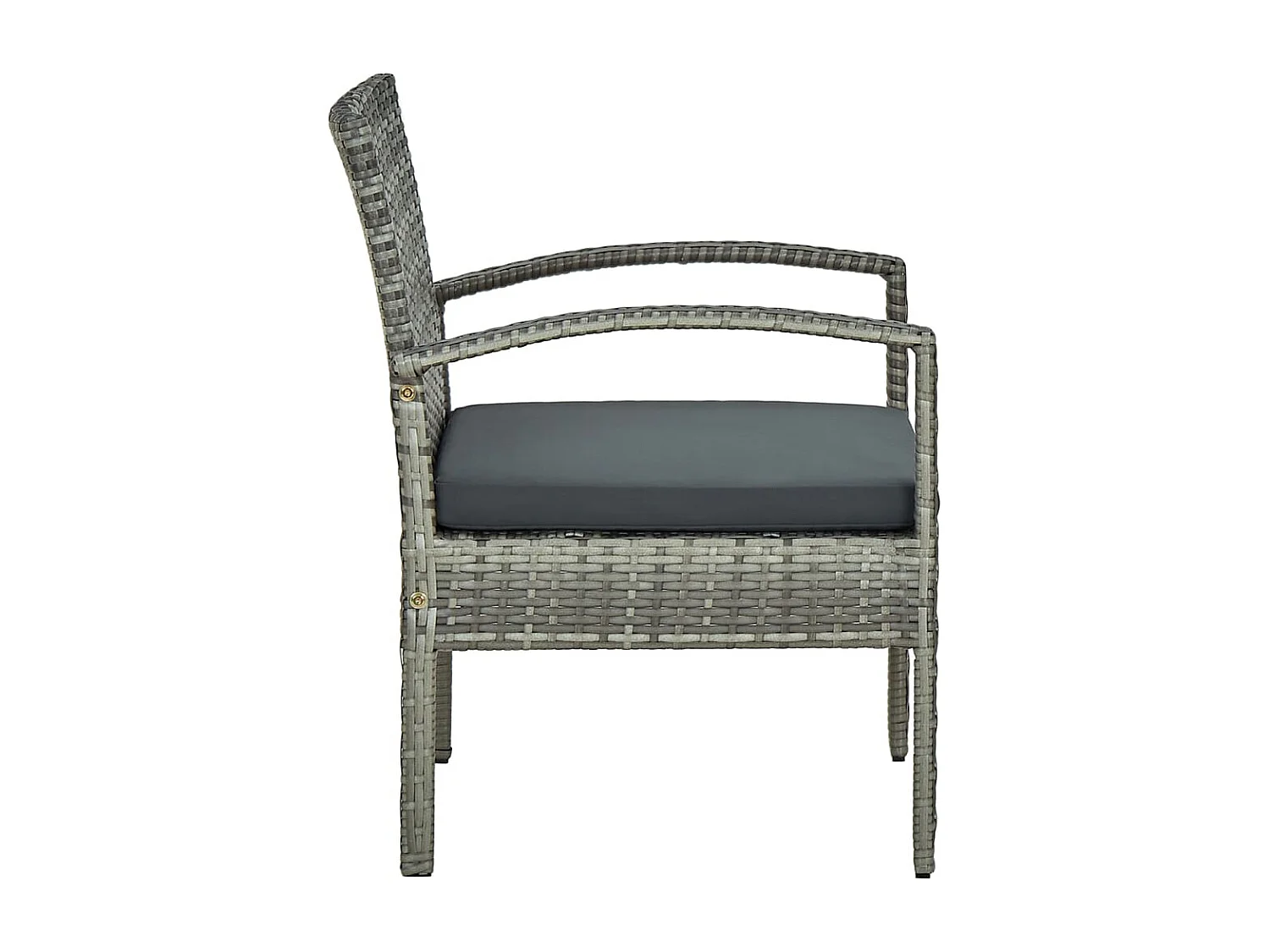 Chaise de jardin avec coussin Résine tressée Gris