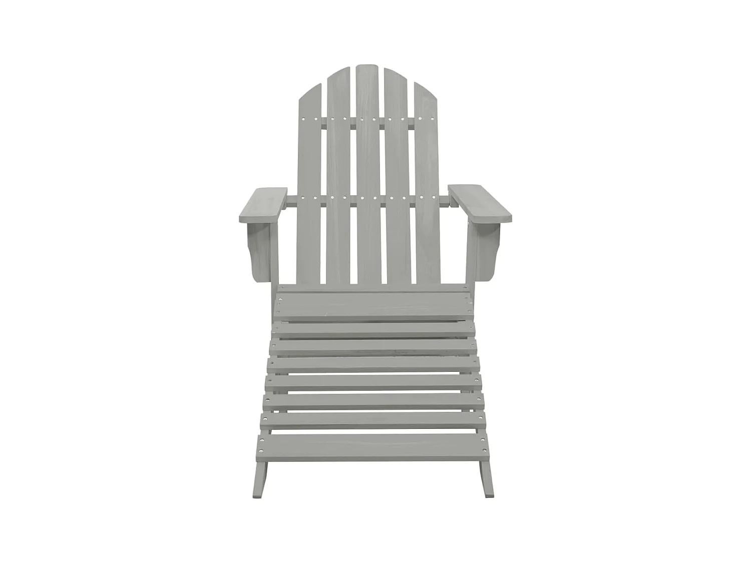 Sedia da giardino con pouf in legno grigio