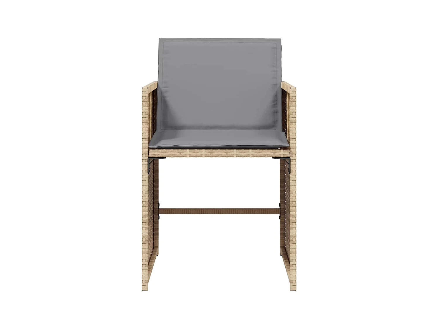 Set di 4 sedie da giardino con cuscini, mix beige