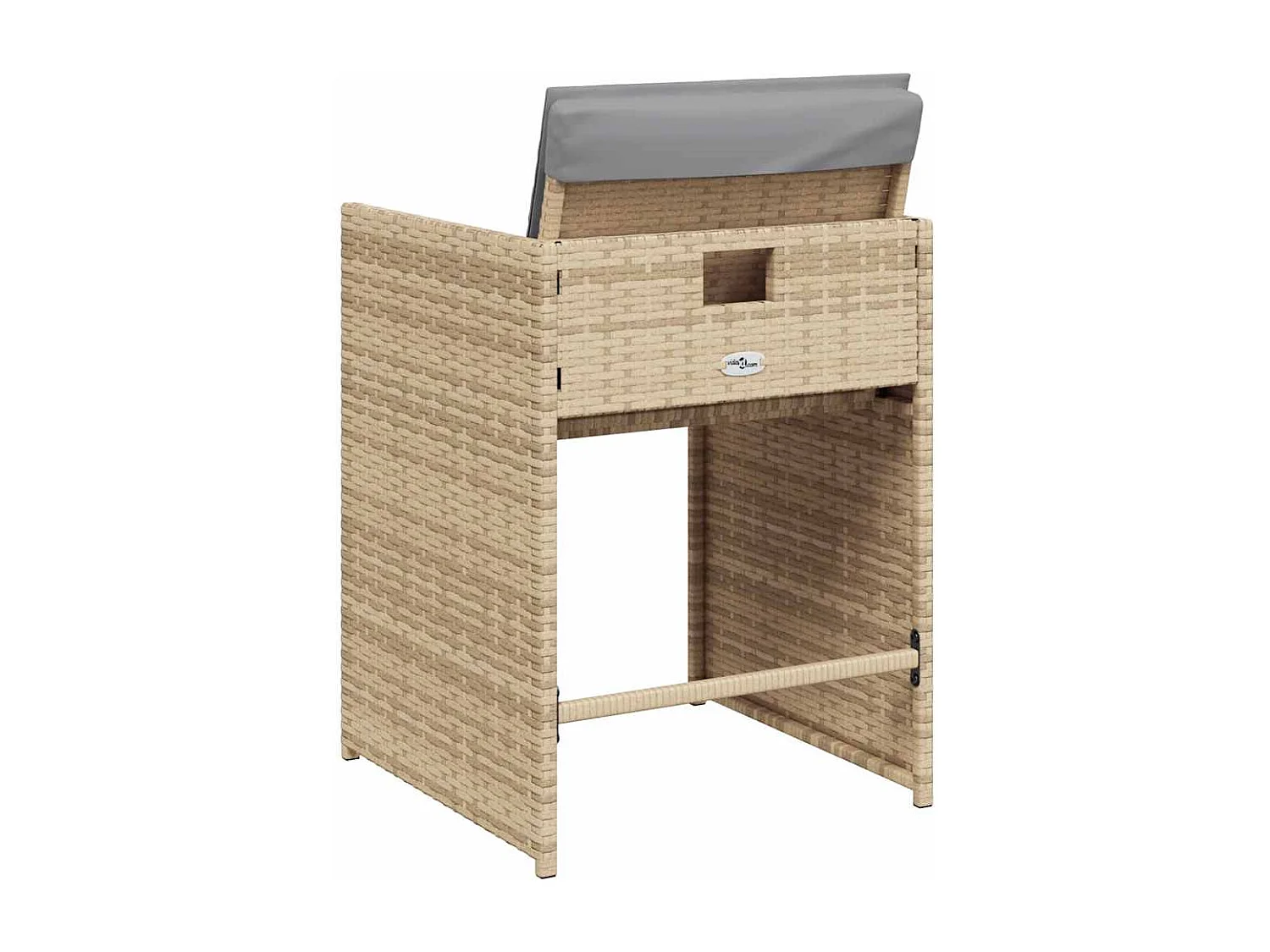 Set di 4 sedie da giardino con cuscini, mix beige