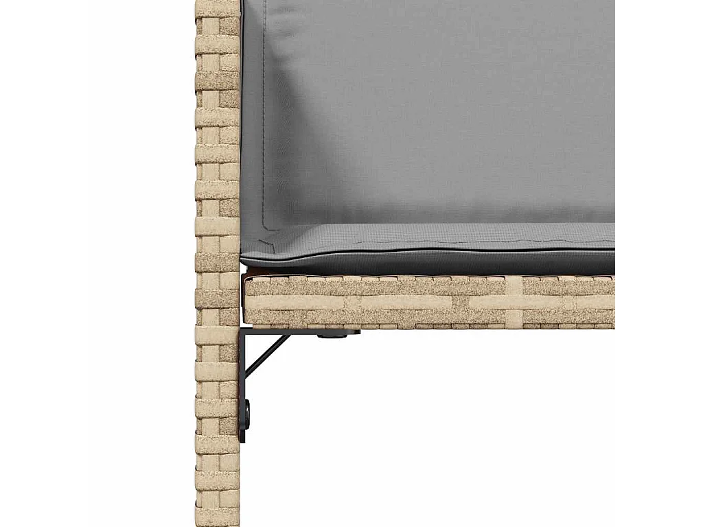 Set di 4 sedie da giardino con cuscini, mix beige