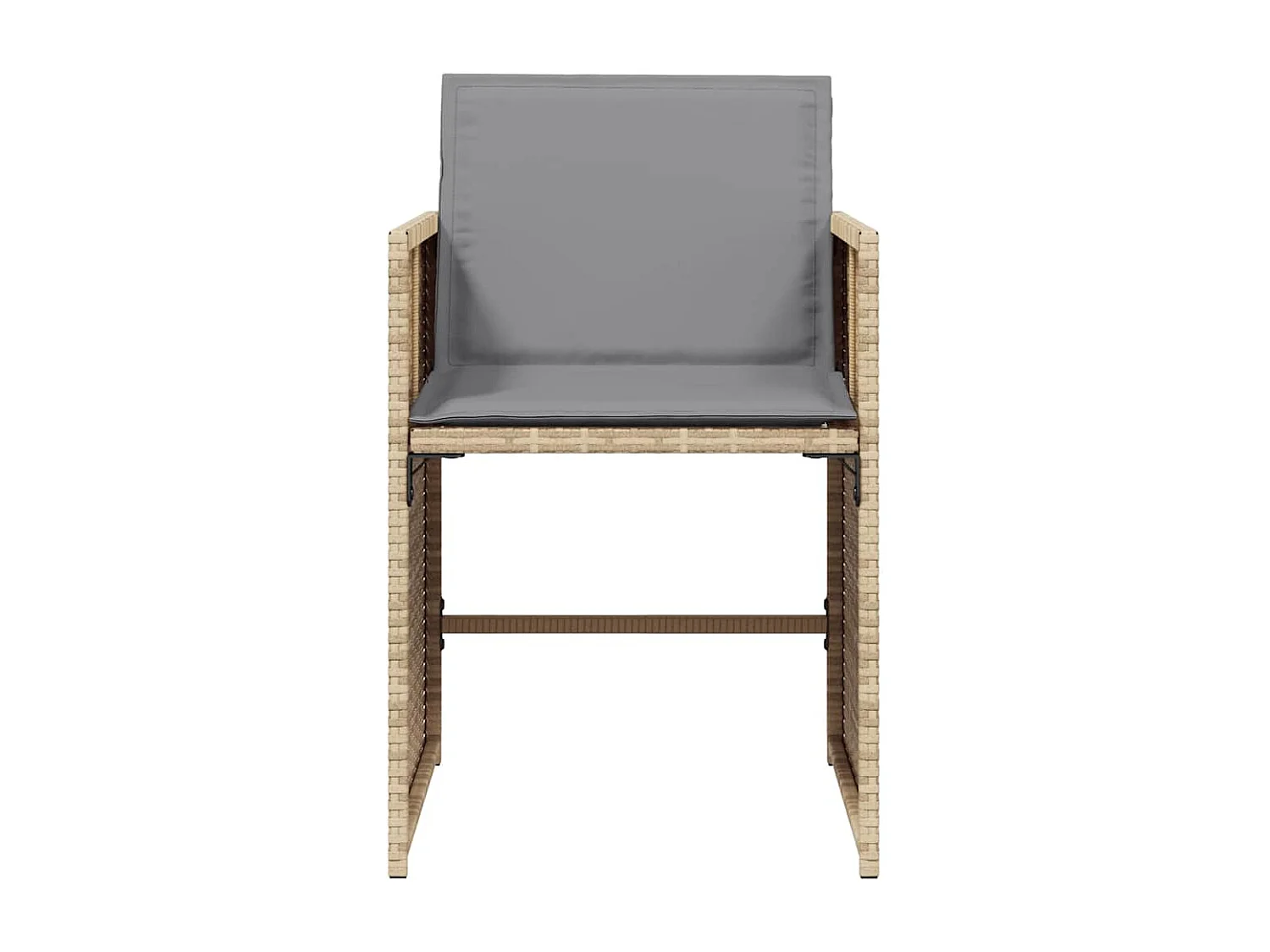 Chaises de jardin avec coussins lot de 4 mélange beige