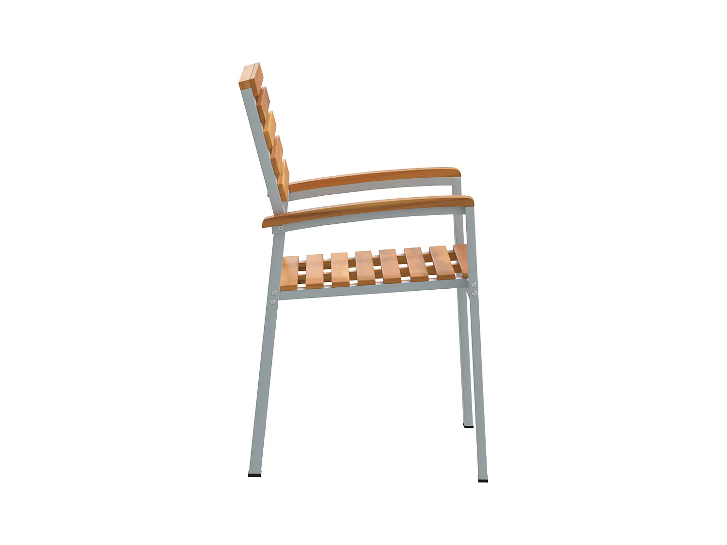 sedie da giardino in legno di acacia grigio e acciaio