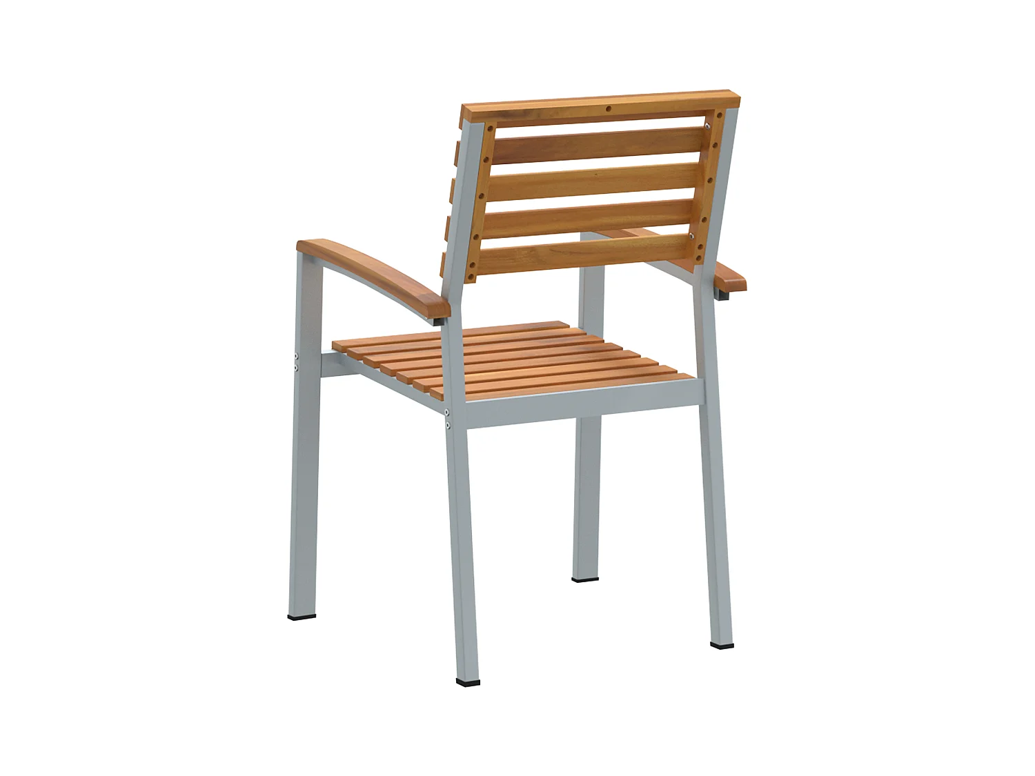 sedie da giardino in legno di acacia grigio e acciaio