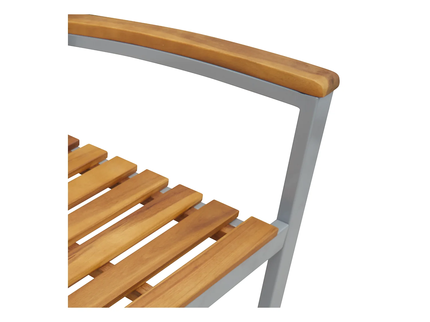 sedie da giardino in legno di acacia grigio e acciaio