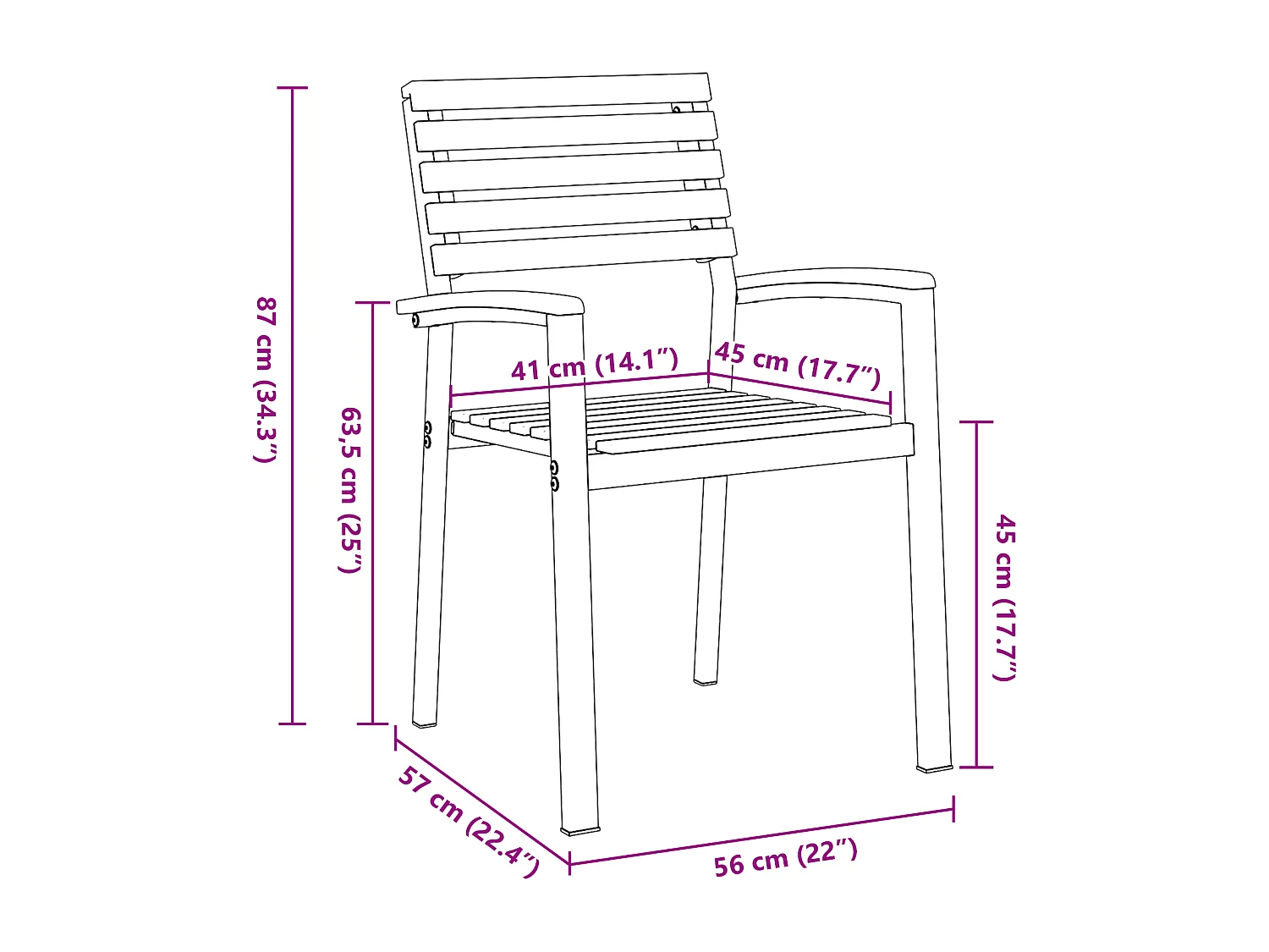 Chaises de jardin 2 pcs Grises en bois d'acacia et en acier