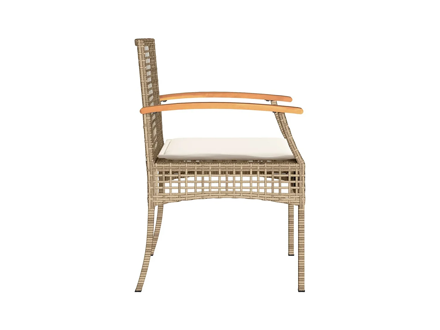 Tuinstoelen kussens set van 4 beige hars riet acacia