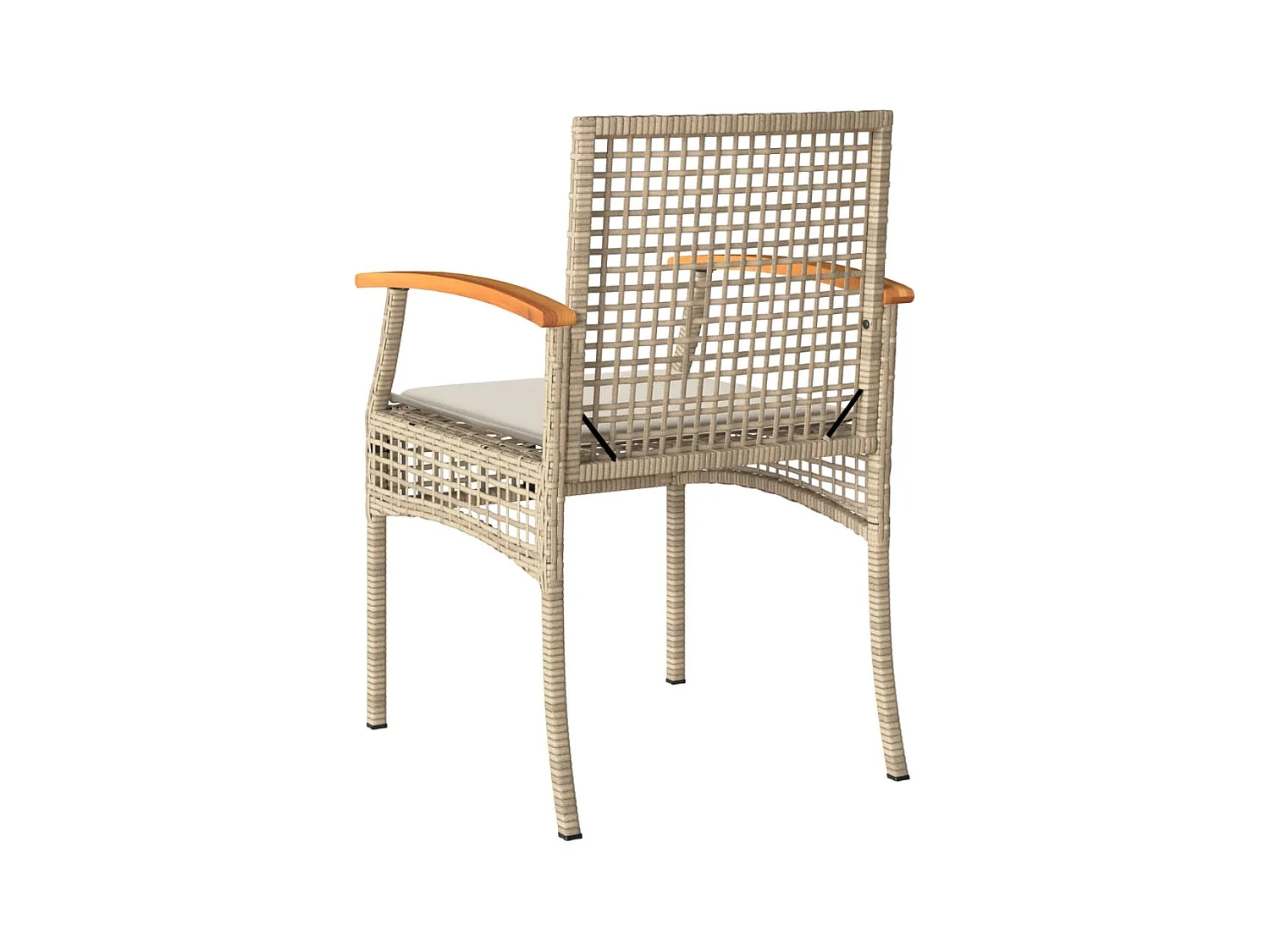 Tuinstoelen kussens set van 4 beige hars riet acacia