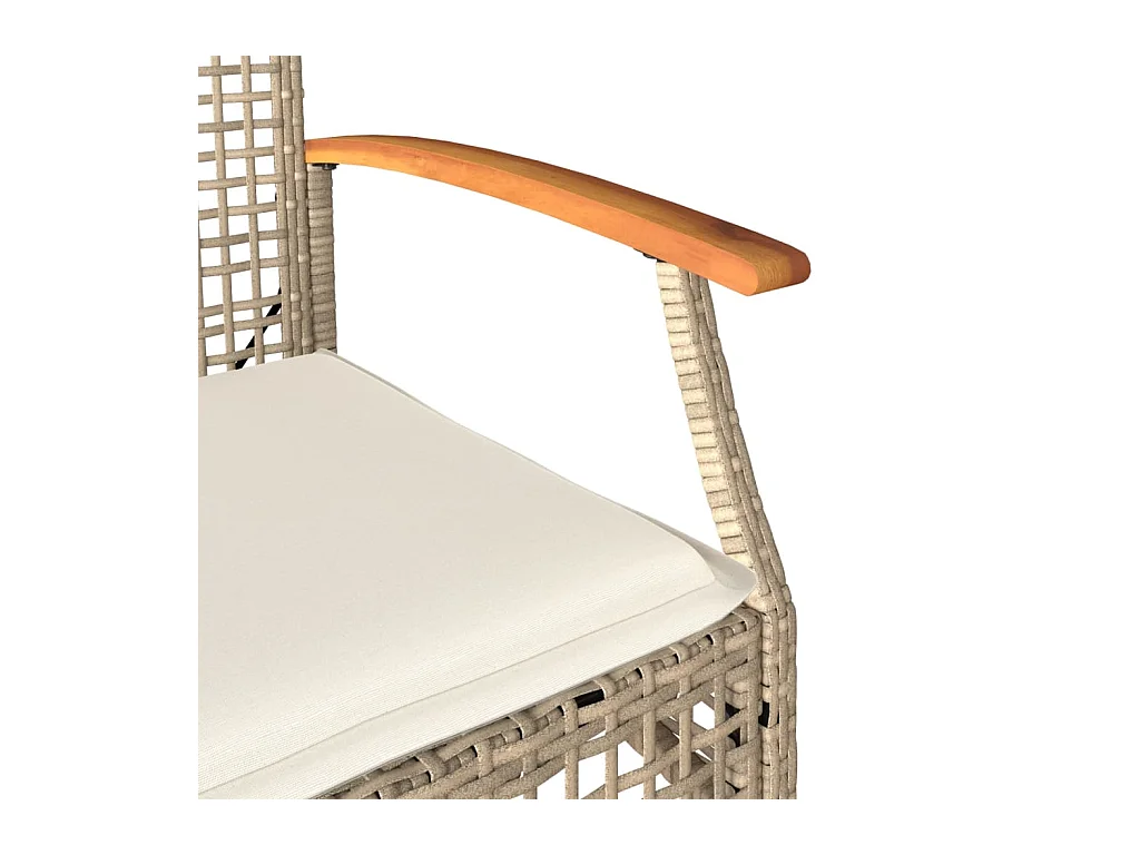 Tuinstoelen kussens set van 4 beige hars riet acacia