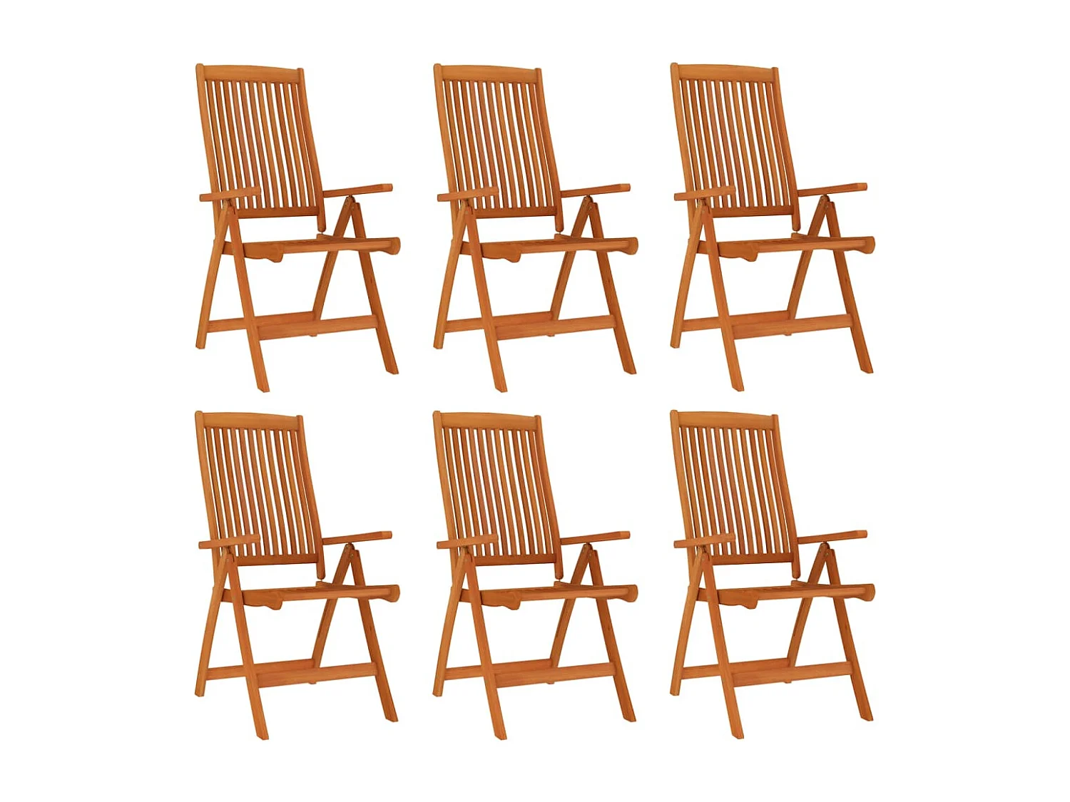 Opvouwbare tuinstoelenset van 6 massief eucalyptushout