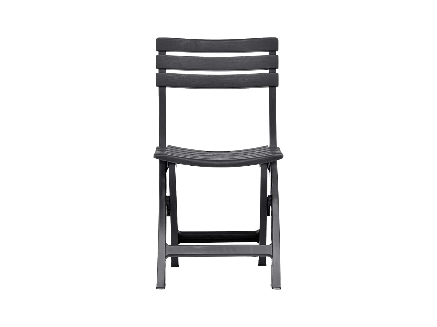 Set di 2 sedie pieghevoli da giardino in plastica antracite