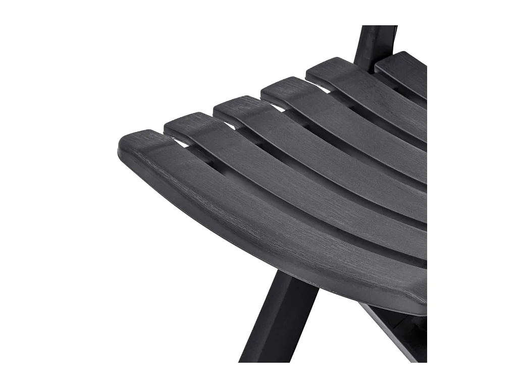Set di 2 sedie pieghevoli da giardino in plastica antracite