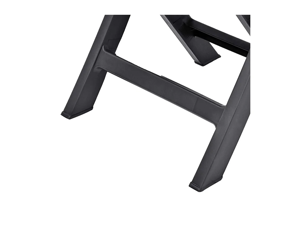 Set di 2 sedie pieghevoli da giardino in plastica antracite