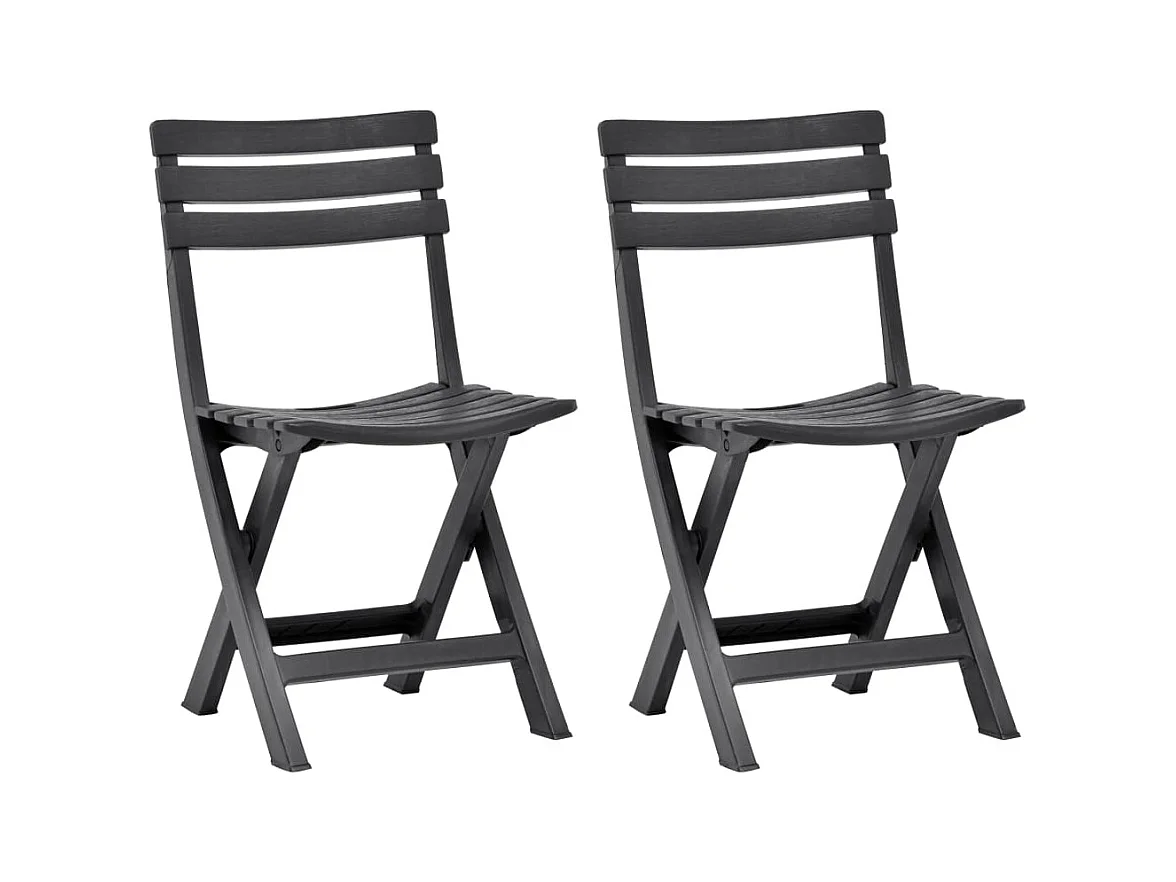 Chaises de jardin pliables lot de 2 Plastique Anthracite
