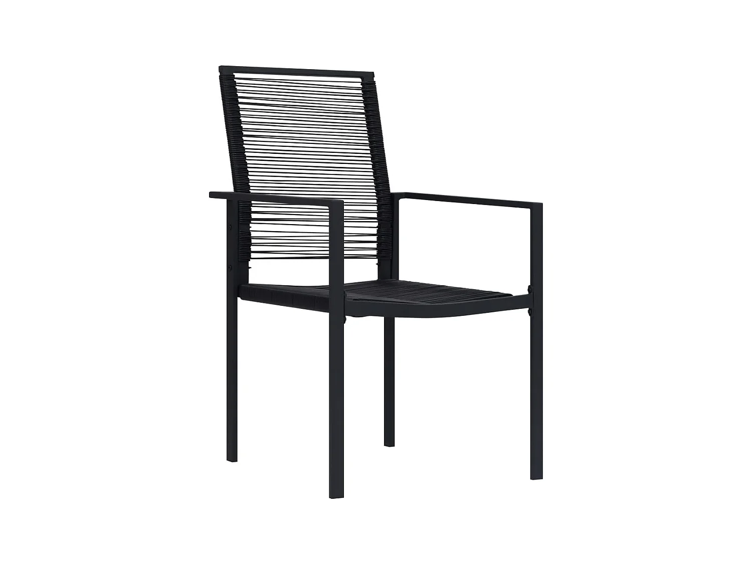 Tuinstoelen set van 2 Zwarte PVC rotan