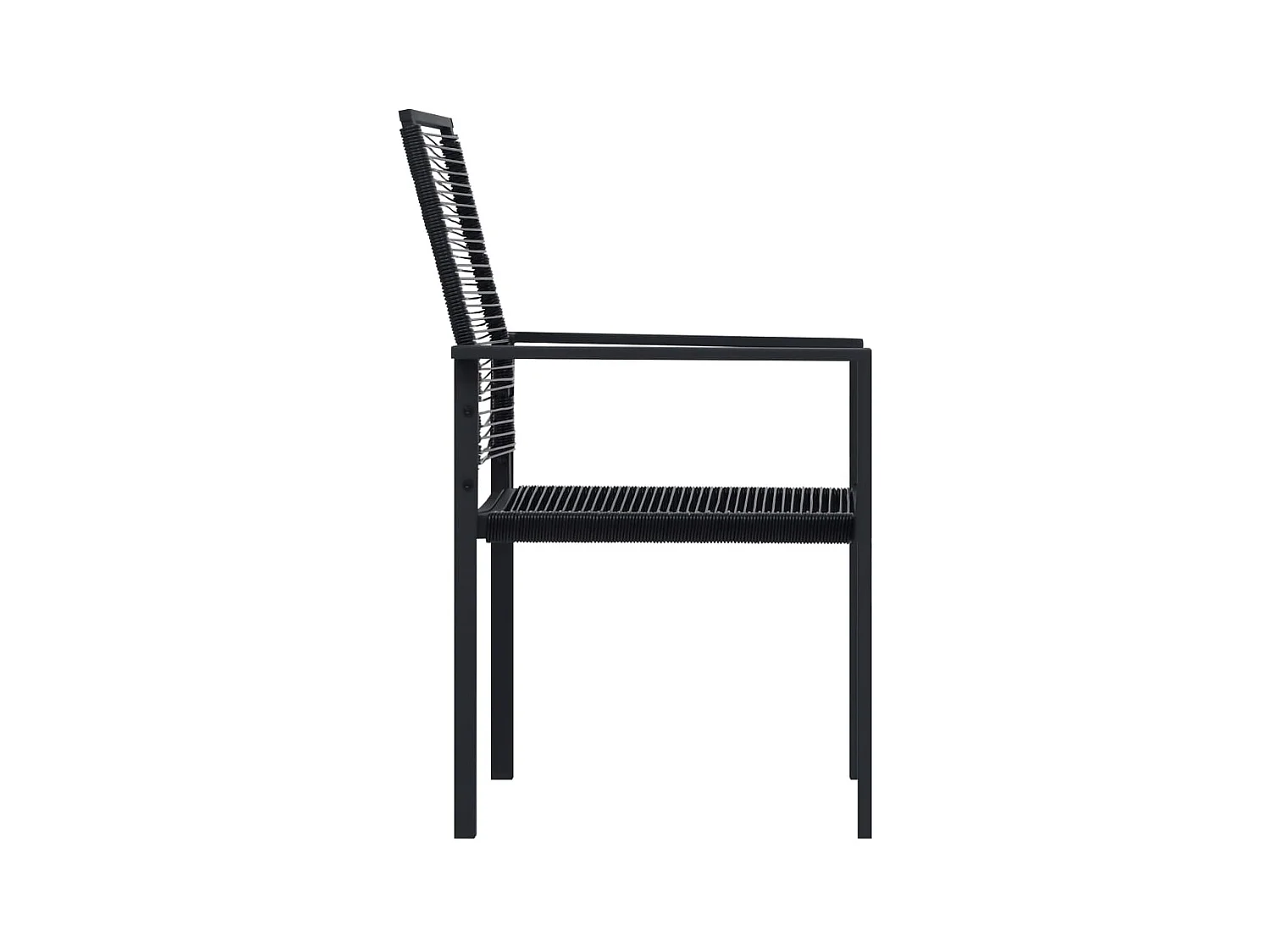 Tuinstoelen set van 2 Zwarte PVC rotan