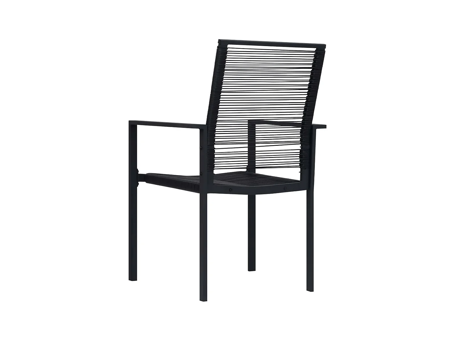 Tuinstoelen set van 2 Zwarte PVC rotan