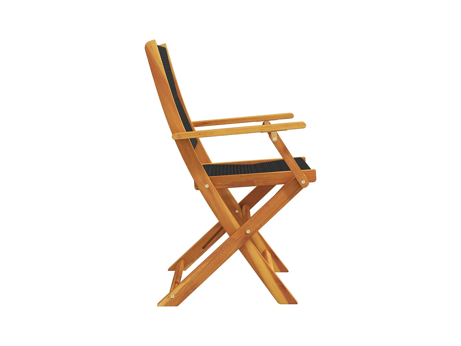 Set di 6 sedie pieghevoli da giardino in legno massello di acacia nero