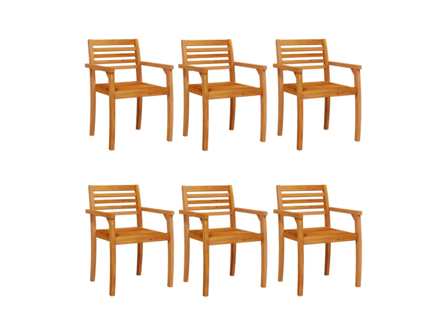 Tuinstoelen set van 6 59x55x85 massief acaciahout