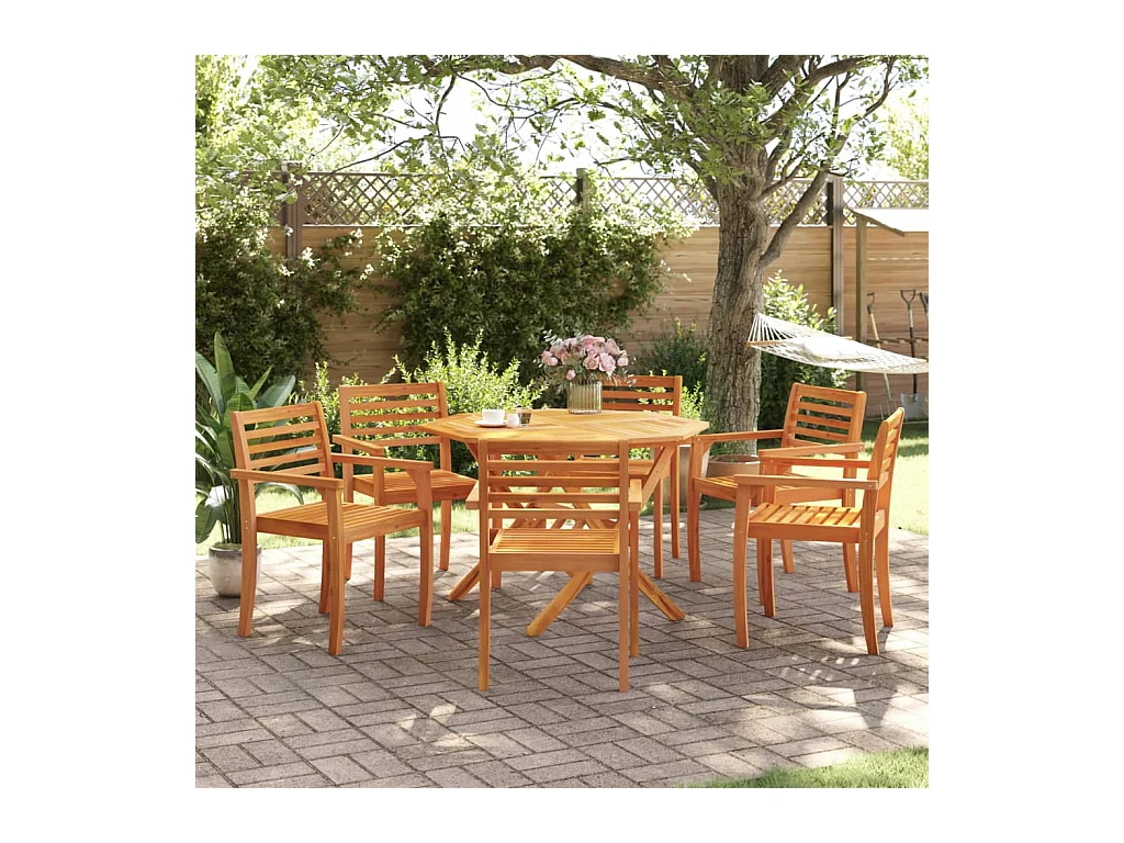 Tuinstoelen set van 6 59x55x85 massief acaciahout