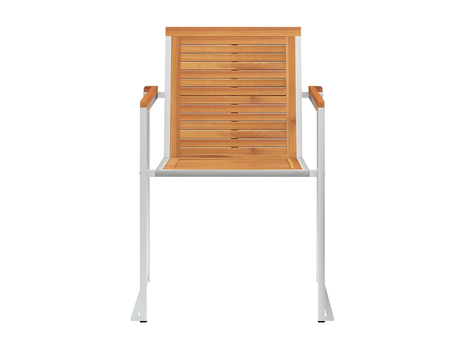 Chaises de jardin avec coussins lot de 2 Acacia solide et acier