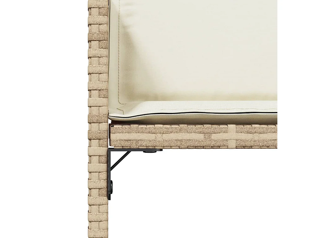 Chaises de jardin avec coussins lot de 4 beige résine tressée