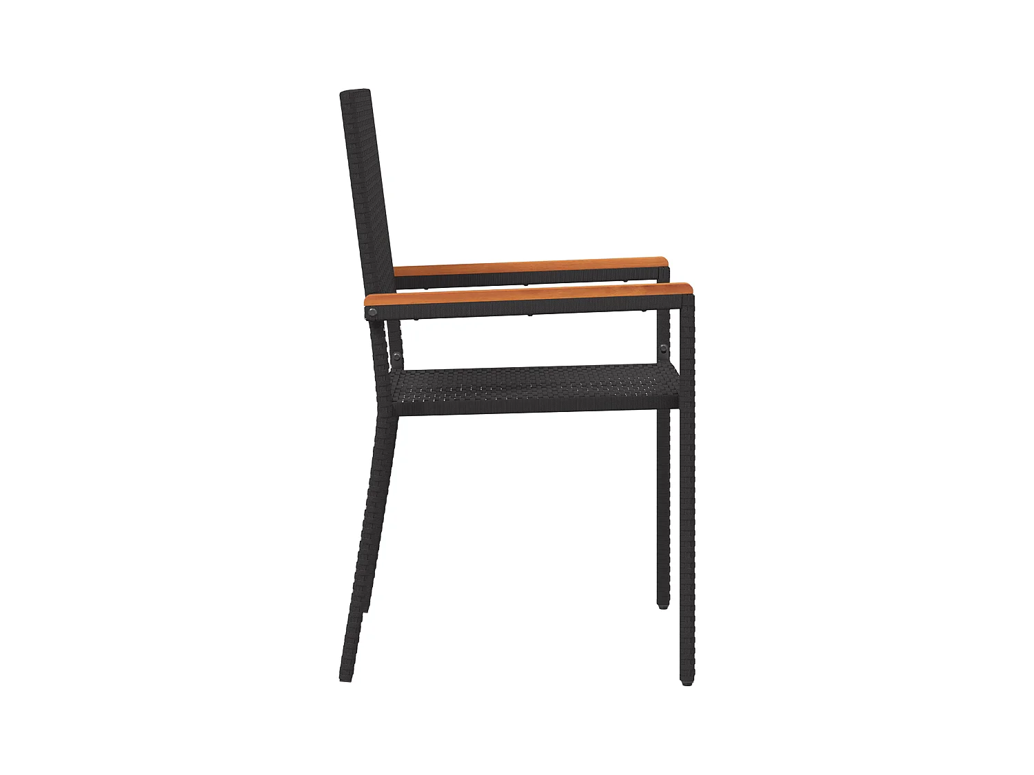 Stapelbare tuinstoelen - Set van 2 in zwart polyrotan