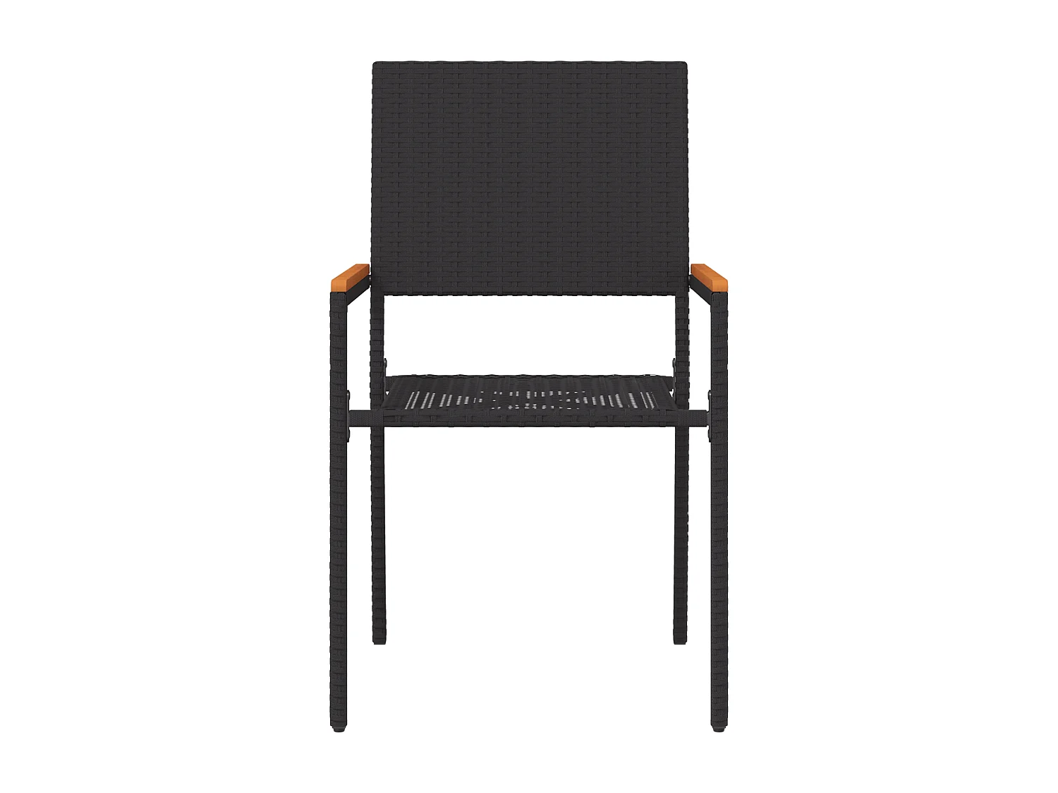 Chaises de jardin empilables - Lot de 2 en poly rotin noir