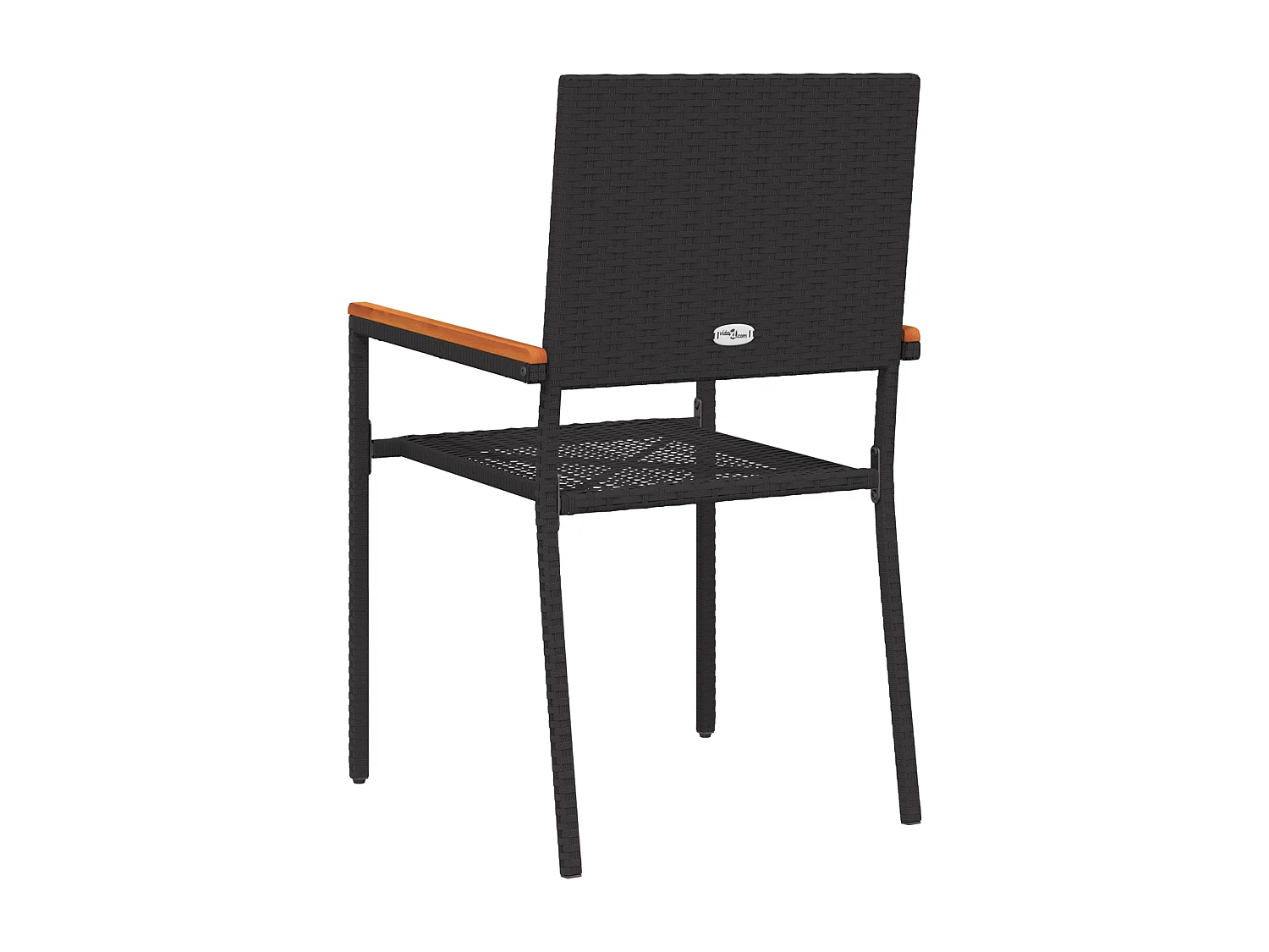Chaises de jardin empilables - Lot de 2 en poly rotin noir