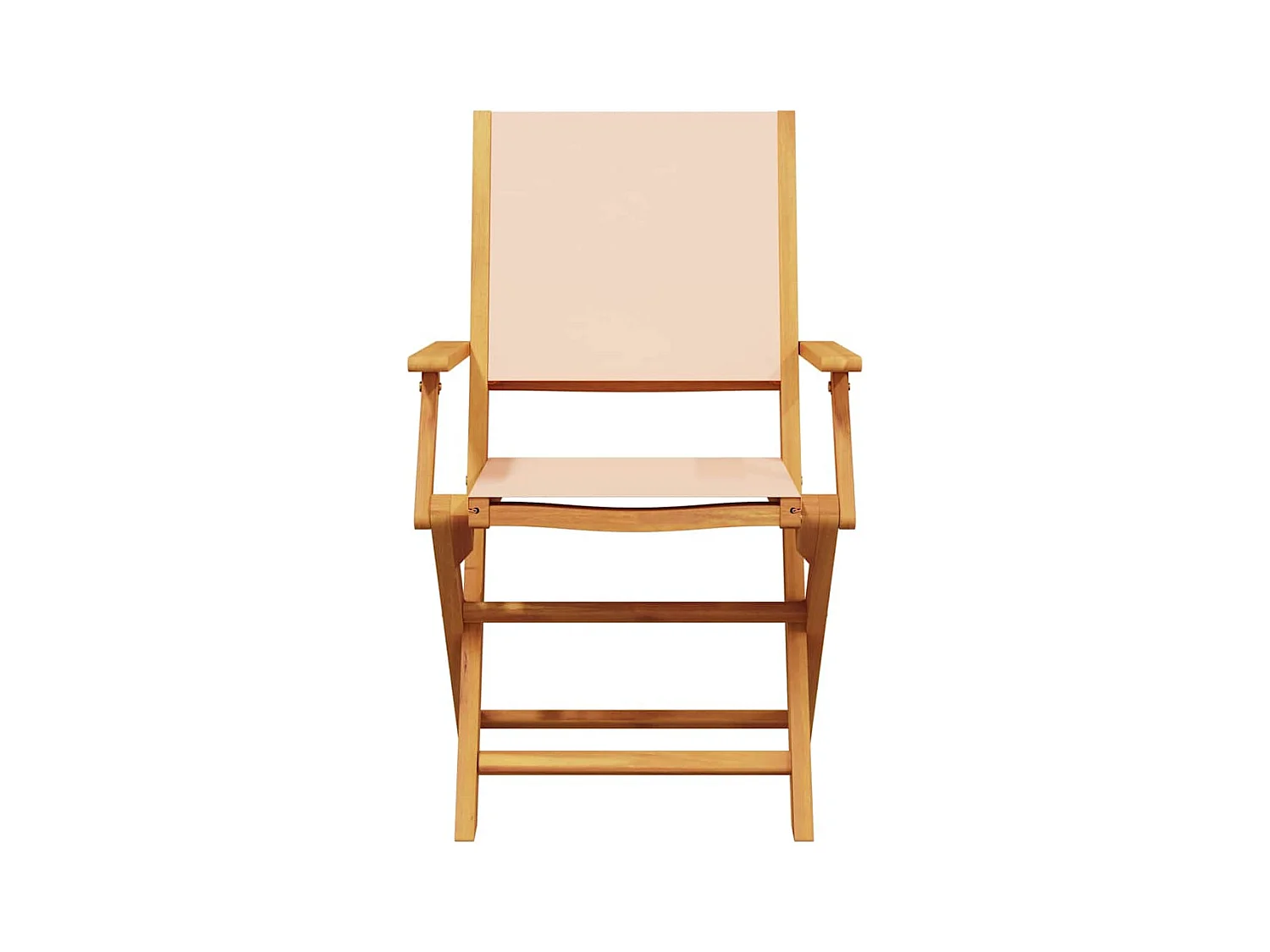 Chaises de jardin lot de 2 beige bois d'acacia massif et tissu