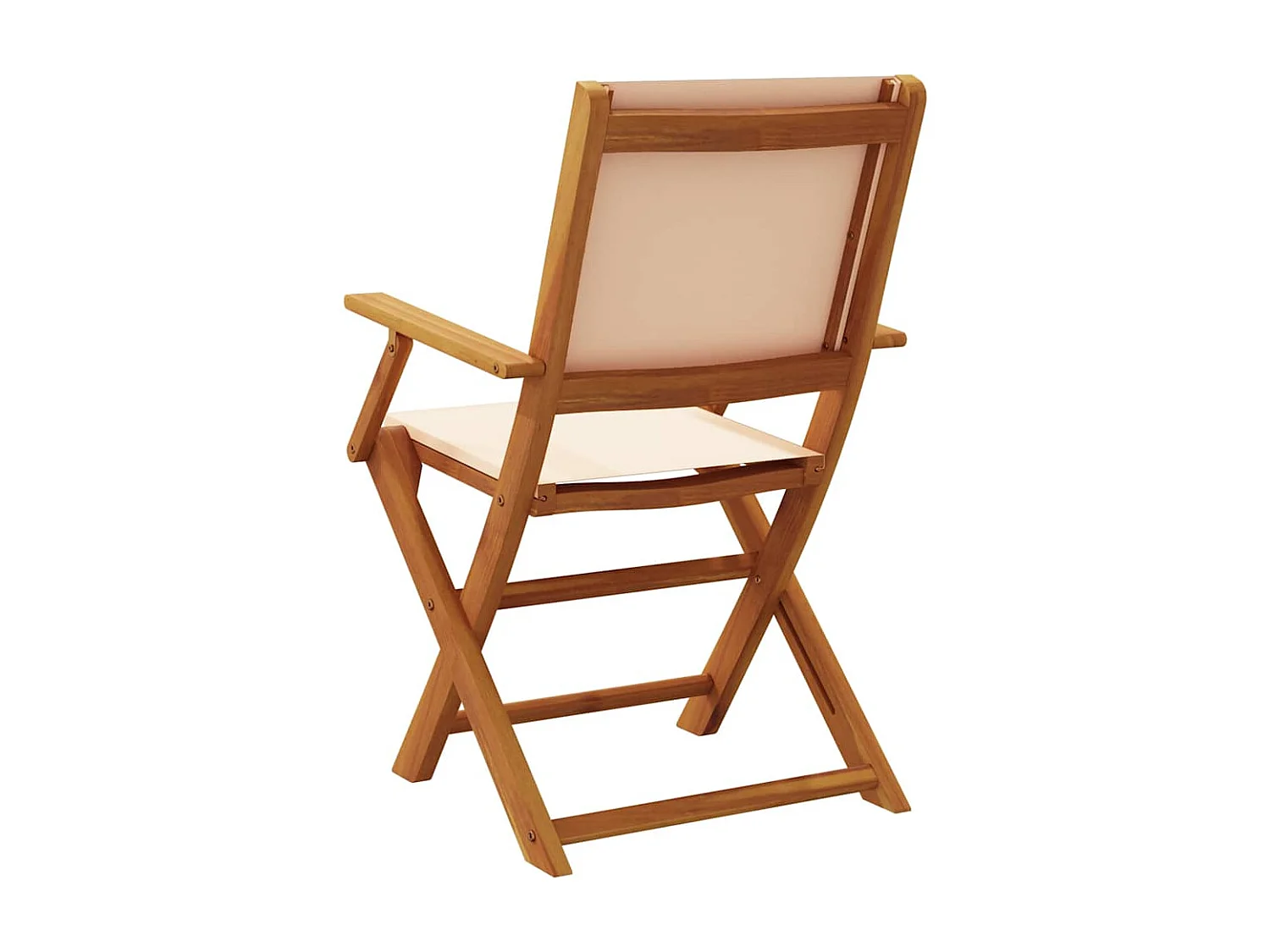 Chaises de jardin lot de 2 beige bois d'acacia massif et tissu
